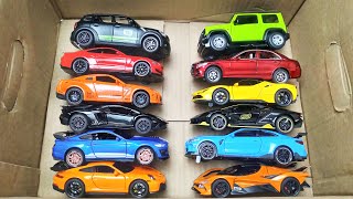 Box Full of Diecast Mclaren 720S Lamborghini Urus Ford Raptor Mercy AMG Rubicon Toys Car [upl. by Aznecniv]