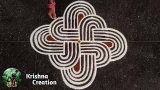 Easy Padi Kolam Design with 5x3x3 dots  Simple Padi Kolam  Beautiful Rangoli  Padi kolam Muggulu [upl. by Eydie]