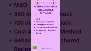 Modern Methods of Performance Appraisal I Human Resource Management hrm hrmshorts [upl. by Aietal]