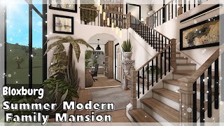 BLOXBURG Summer Modern Family Mansion Speedbuild interior  full tour Roblox House Build [upl. by Einaffyt]