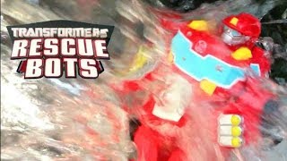 Transformers Rescue Bots quotWaterfall Disasterquot  Transformers Rescue Bot Toys High Tide Rescue Rig [upl. by Alimat]