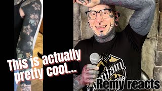 Remy Reacts to Blackwork Blastover sleeve [upl. by Aniaz]