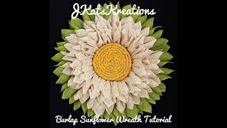 Burlap Sunflower Wreath Tutorial6 inch Burlap WreathDIY Burlap Wreath [upl. by Atinnor]