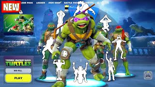 TMNT Fortnite DONATELLO by NINJA TURTLES doing all BuiltIn Emotes and Funny Dances シ [upl. by Anaicul]