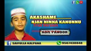 Akashamenjan ninna kanunnu AADIL PANOOR [upl. by Aenea943]