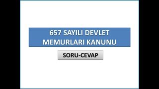 2019 EKYS 657 SAYILI DEVLET MEMURLARI KANUNU  50 SORUCEVAP [upl. by Enyahc512]