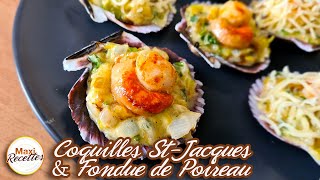 Coquilles SaintJacques et Fondue de Poireau Recette Facile et Rapide [upl. by Kally]