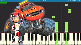 Blaze and the Monster Machines  Theme Song  EASY Piano Tutorial [upl. by Acisse]