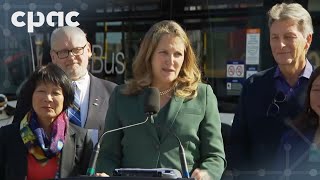 Deputy PM Freeland welcomes new electric buses to Toronto – September 27 2024 [upl. by Thain]