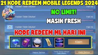 NO LIMIT 21 KODE REDEEM ML HARI INI KODE REDEEM MOBILE LEGENDS KODE REDEEM ML TERBARU JUNI 2024 [upl. by Necaj]