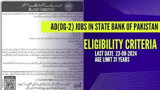 State Bank of Pakistan Jobs  SBP Jobs  OG2 Jobs in State Bank [upl. by Noedig886]