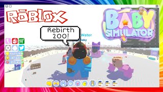 Rebirth 200 in Roblox Baby Simulator [upl. by Kciredohr]