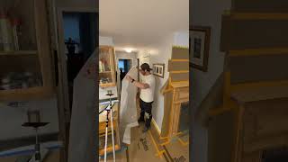 Creating ventilation and containment for spraying kitchen cabinets painting shorts process [upl. by Downall]