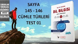 LİMİT YAYINLARI  LİMİT KRONOMETRE DİL BİLGİSİ SB  CÜMLE TÜRLERİ TEST 01 [upl. by Roque]