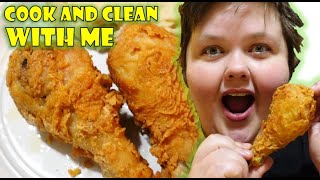 VLOG  Cooking Fried Chicken amp RearrangingCleaning my Room [upl. by Treblih]