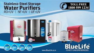 BlueLife® Water Purifiers  Detachable StainlessSteel Storage  Tollfree 18005991234 [upl. by Hoffarth95]