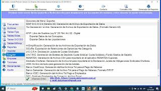 wwwsistemasnvcomar Software Sueldos Versión Premium Menú Exportar  OSECAC Archivo Excel [upl. by Enylhsa]