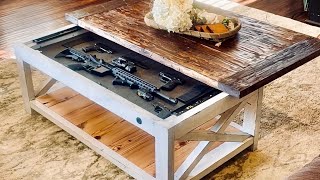 DIY Concealment Coffee Table  Farmhouse  Full Build [upl. by Nylrehc]