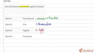 Which of the following is not a locomotory organella of protozoans [upl. by Margaretta225]