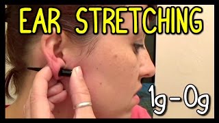 Ear Stretching First Time 1G to 0G 📍 How To With Kristin [upl. by Airotnes166]