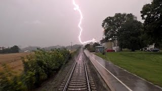 Gewitterfahrt Garching  TittmonigWiesmühl HD bahn Gewitter Blitzeinschlag [upl. by Rempe473]