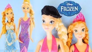 Disney Frozen Fashion Show Elsa and Princess Anna Barbie Dress Up Play Doh Frozen Makeover [upl. by Reeba752]