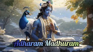 Adharam Madhuram Shree Krishna Bhajan 🦚 🌎💙।।ADHARAM MADHURAM ।। [upl. by Ahseit]