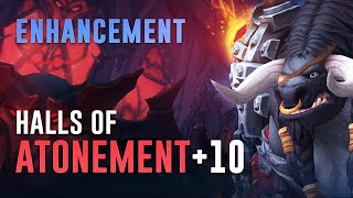 Halls of Atonement 10 2  Enhancement Shaman  Shadowlands Beta [upl. by Oicneserc542]