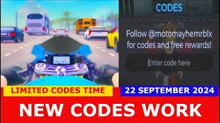 NEW CODES NEW BIKES Motorcycle Mayhem ROBLOX  SEPTEMBER 22 2024 [upl. by Albrecht]