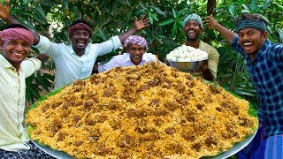 MUTTON BIRYANI  Layered Mutton Biryani Recipe Cooking In Village  Goat Biryani Cooking amp Eating [upl. by Stasny]