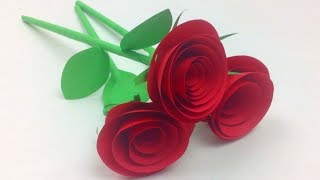 How to Make Small Rose Flower with Paper  Easy Paper Roses Flowers Step by Step  DIY Rose Of Paper [upl. by Einhoj]