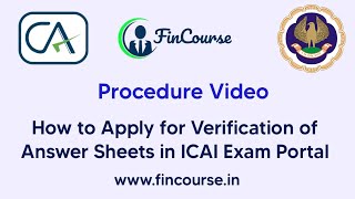 Procedure  How to Apply for Reverification of CA Exam papers in ICAI Exam Portal  FinCourse [upl. by Swaine]