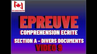 TEF Canada  Compréhension Ecrite Section A  Documents Divers  Entrée Express  Video9 [upl. by Arebma]