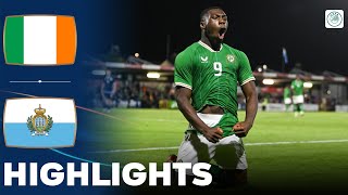 Ireland vs San Marino  Highlights  U21 Euro Qualification 12092023 [upl. by Nosduh]