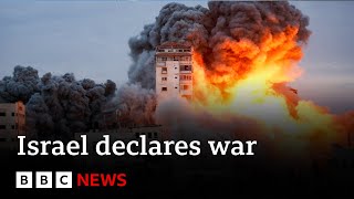 700 dead in Israel as it “declares war” on Hamas  BBC News [upl. by Sokin187]