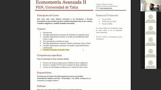 Clase 1 Econometría Avanzada II  Pregrado [upl. by Mackenzie749]