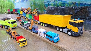 Mobil Truk Tronton Panjang Bongkar Mobil Mobilan Truk Pemadam Crane Dump Truck Truk Molen Tayo [upl. by Salbu]