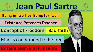 Sartre  Existence precedes essence  Freedom  Bad Faith  Philosophy Simplified [upl. by Ayekal]