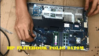 HP Elitebook Folio 9470m Disassembly and fan cleaning Laptop repair Разборка и чистка вентилятора [upl. by Nehgam]