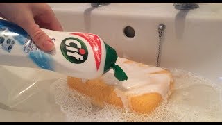 ASMR cif amp floor cleaner on grout sponge [upl. by Shetrit]