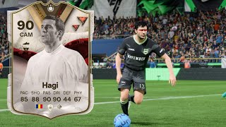 90 DYNASTIES ICON HAGI PLAYER REVIEW on FC 24 [upl. by Onaicram]