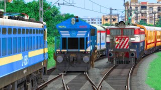 THREE TRAIN CROSSING IN SAME RAIL TRACK  BUMPY RAILROAD  Train Simulator  Railwork  NTG GAMING [upl. by Fabrienne]