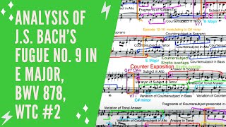 Analysis of JS Bach’s Fugue No 9 in E Major BWV 878 The WellTempered Clavier Book 2 [upl. by Inimak693]