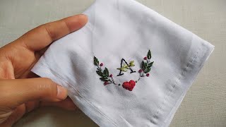 How to Embroder on handkerchief  Letter Embroidery on handkerchief  Lets Explore [upl. by Freed]