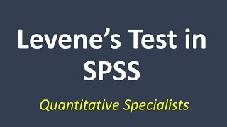 Interpreting Levenes Test in SPSS [upl. by Herrington]