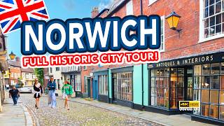 NORWICH  Full tour of historic NORWICH City Centre Norfolk England [upl. by Llewxam]