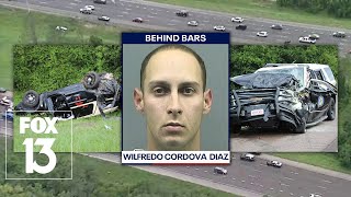 Driver arrested after I75 crash that injured Florida troopers K9s [upl. by Airamas]