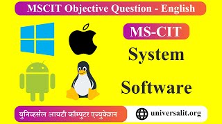 MSCIT System Software Objective questions 2024 English  MSCIT Objective Questions in English [upl. by Lorrad]