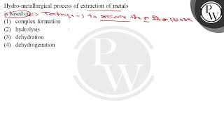 Hydrometallurgical process of extraction of metals is based on [upl. by Uda]