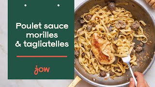 Recette du Poulet sauce morilles amp tagliatelles [upl. by Lonnard]